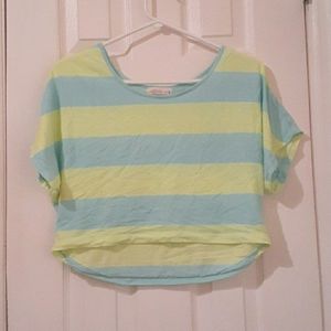 Ardene - blue and yellow stripped crop top